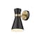Z-Lite Soriano 1 Light Wall Sconce, Matte Black & Heritage Brass 728-1S-MB-HBR - alternate 4